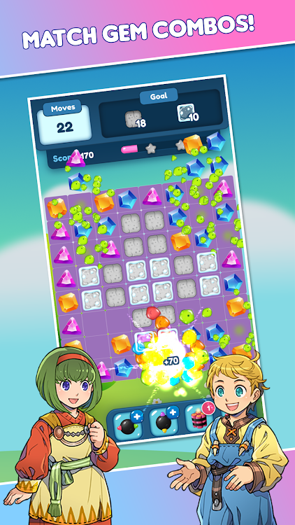 #5. Gems Blast - Match Puzzle (Android) By: Team V Games