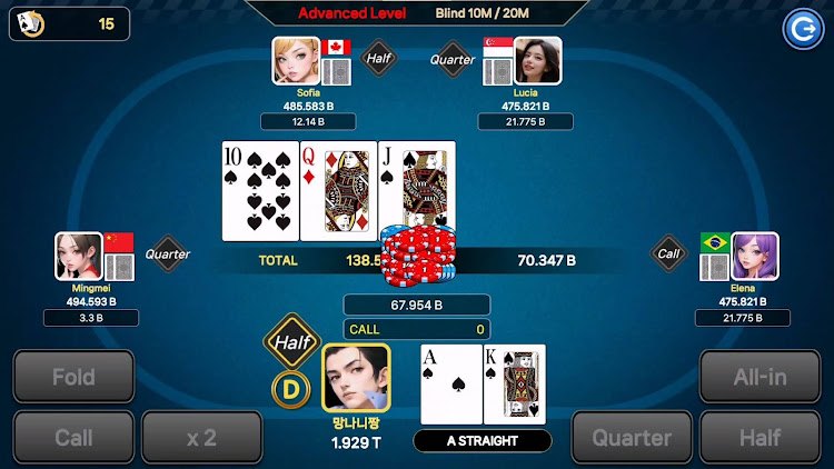 #2. AI Texas Hold'em Poker (Android) By: Mobine Game