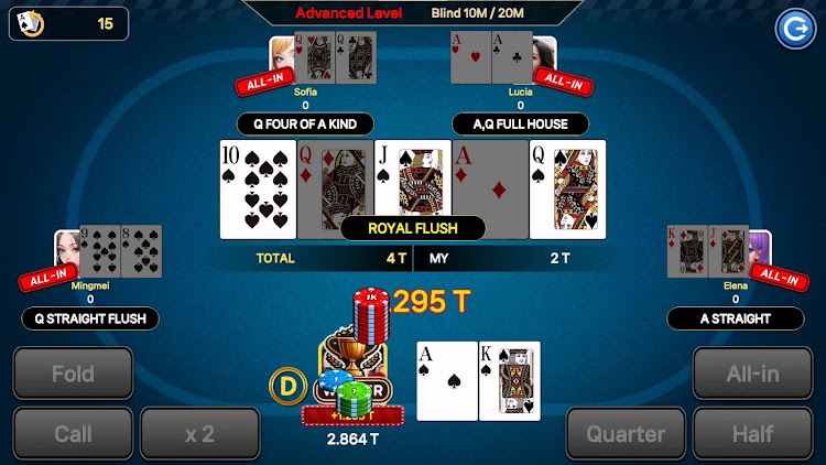 #4. AI Texas Hold'em Poker (Android) By: Mobine Game