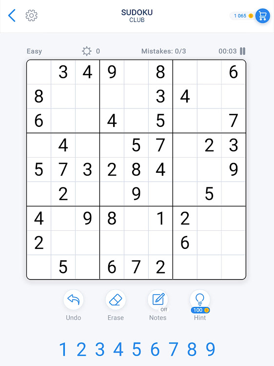 #9. Sudoku Game - Daily Puzzles (Android) By: GamoVation