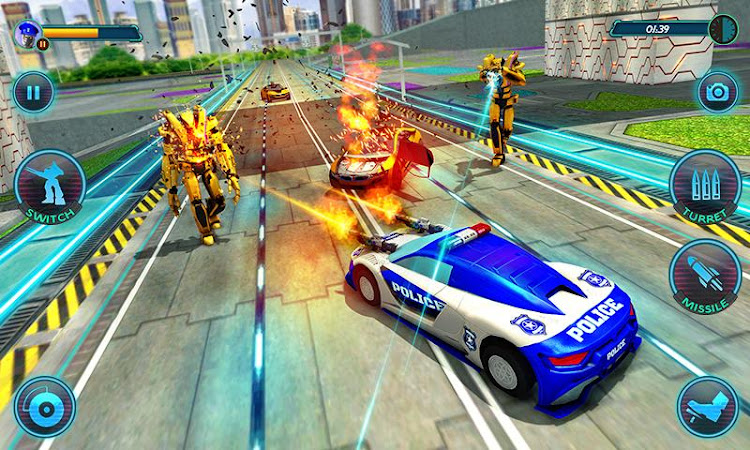 #2. US Police Robot Car Revenge (Android) By: Frenzy Games Studio