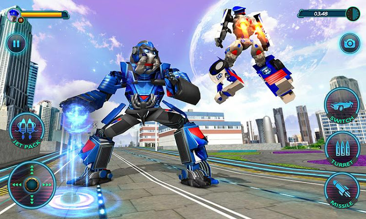 #3. US Police Robot Car Revenge (Android) By: Frenzy Games Studio