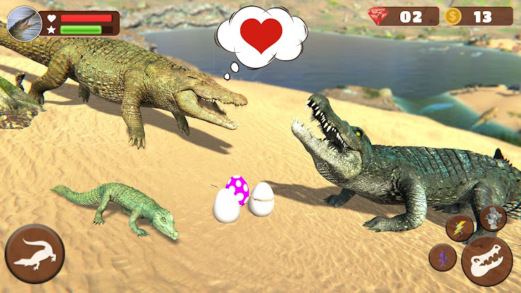 #6. Wild Crocodile Family Sim Game (Android) By: United Racing and Simulation Games