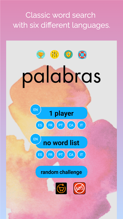 #6. busca palabras: sopa de letras (Android) By: cabagomez.com