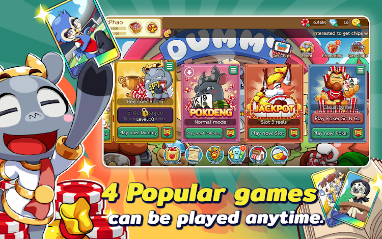 #5. Dummy & Toon Poker ดัมมี่ทุย (Android) By: GAMEINDY