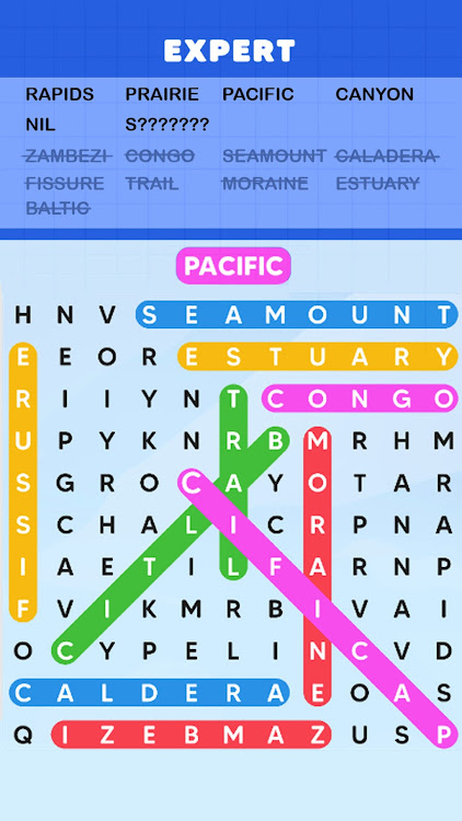 #2. Word Search Puzzle Challenge (Android) By: SUPERCOSI