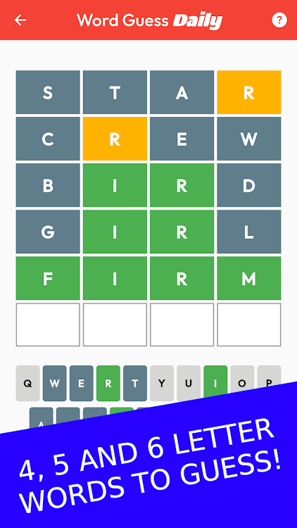 #3. Word Guess Infinite (Android) By: Chavalo Tech