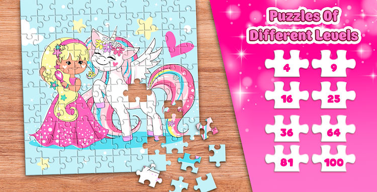 #3. Princess Game Puzzles for Kids (Android) By: Girls Photo Editor