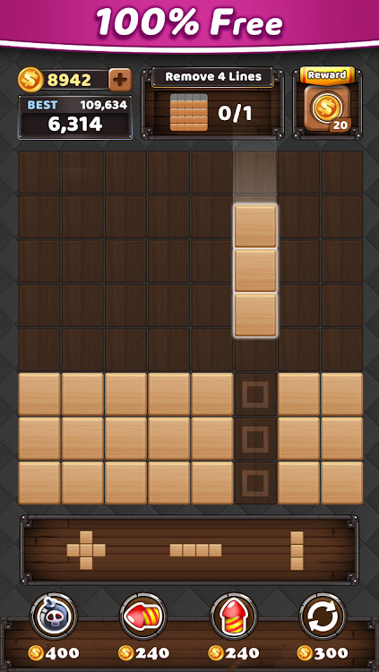 #3. Block Puzzle King : Wood Block (Android) By: SUPERBOX Inc