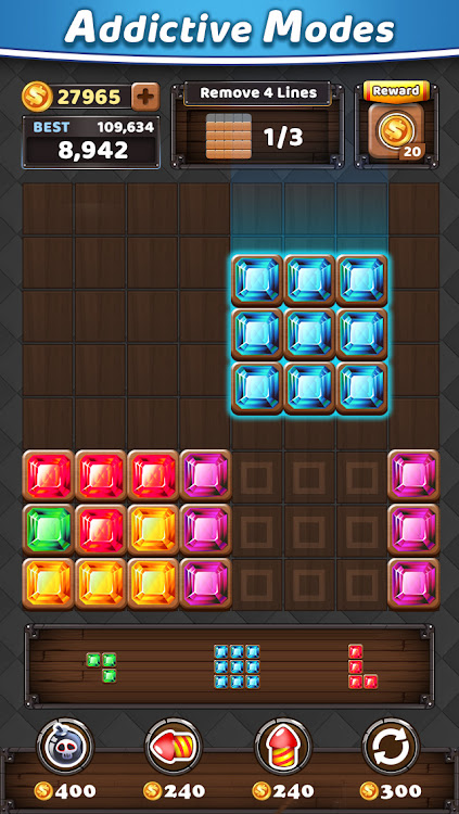 #4. Block Puzzle King : Wood Block (Android) By: SUPERBOX Inc