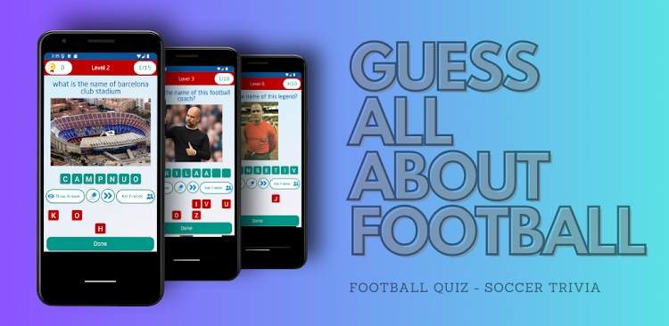 #3. Football Quiz - Trivia Puzzle (Android) By: BXAdesign