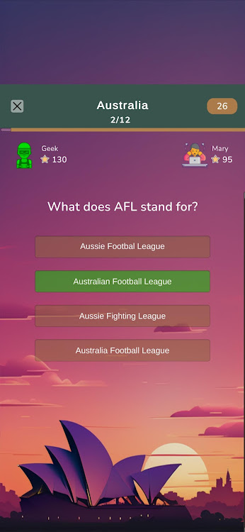 #3. Australia Test Quiz (Android) By: HellGeeks