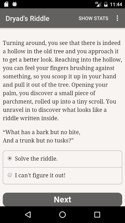 #2. The Dryad's Riddle (Android) By: Hosted Games