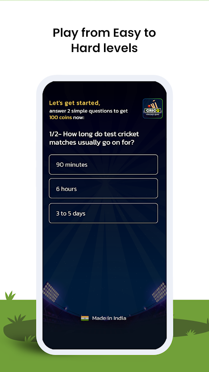 #3. CricQ - Cricket Quiz (Android) By: CoolBoots Media