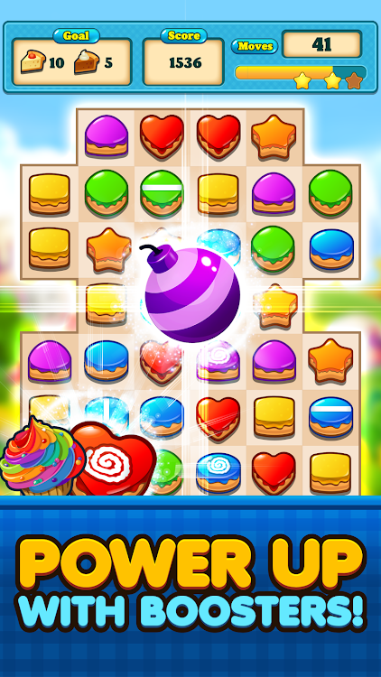 #3. Cupcake Match 3 Games No Wifi (Android) By: RoboNacho: Match 3 Puzzle Games No Wifi