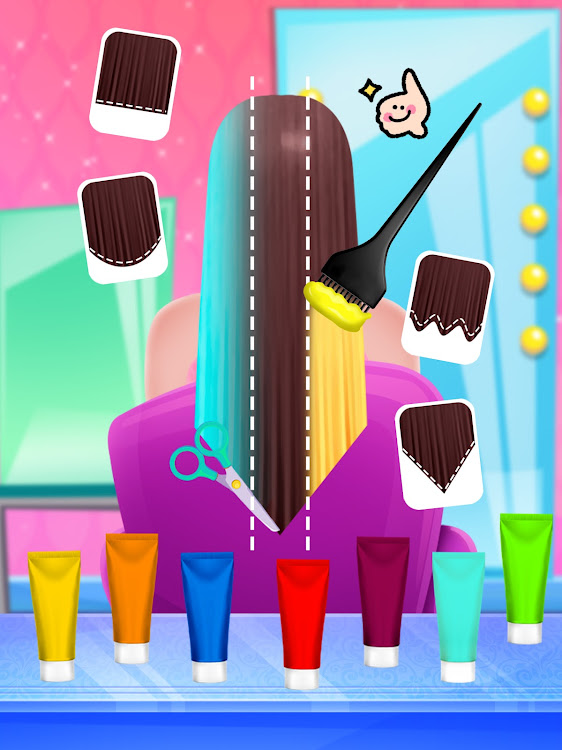 #7. Hair Dye - Rainbow Hair Salon (Android) By: Super Sweet Tales Studio