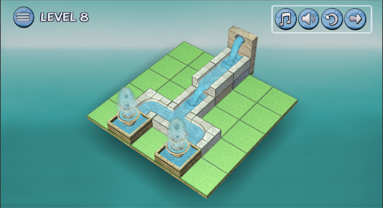 #10. Flow Water Fountain 3D Puzzle (Android) By: Frasinapp