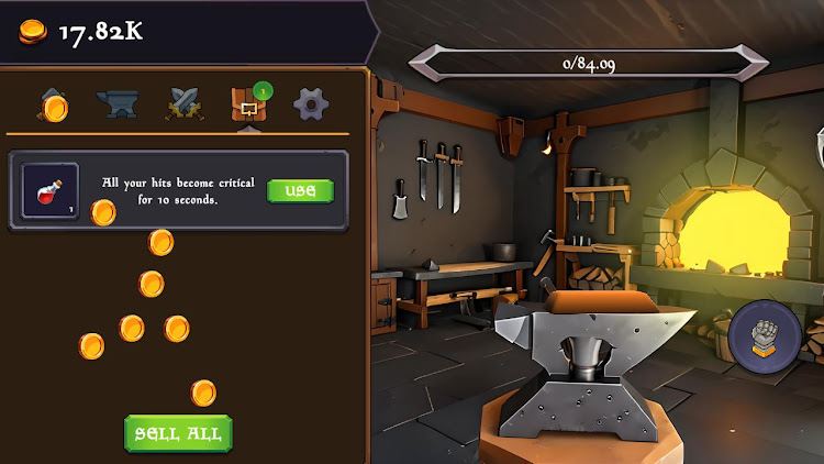 #2. Blacksmith Clicker (Android) By: QuickTap Games