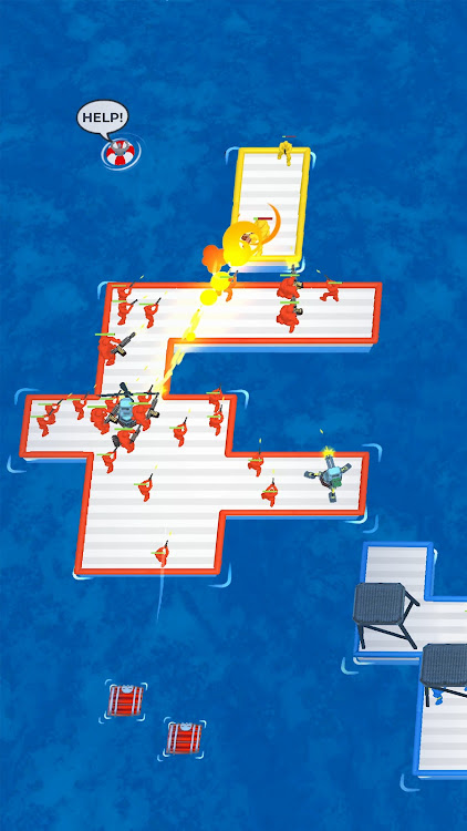 #5. War of Rafts: Crazy Sea Battle (Android) By: CASUAL AZUR GAMES