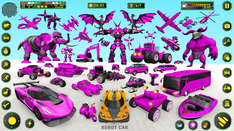 #3. Elephant Robot Car: Robot Game (Android) By: Mizo Studio Inc