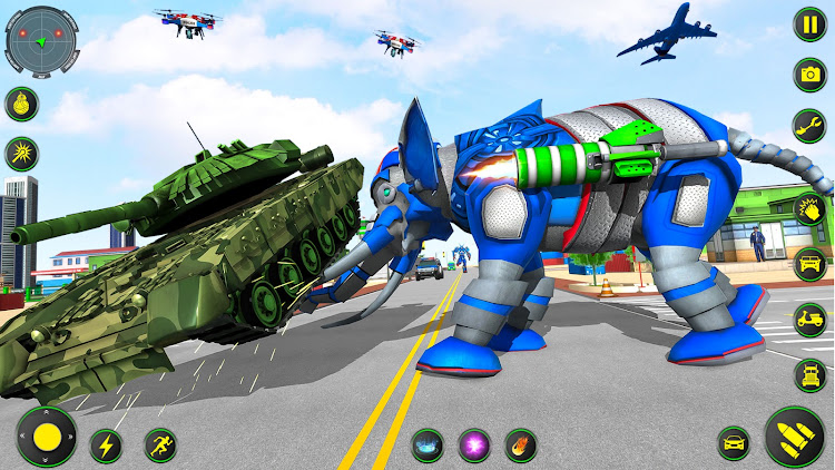 #6. Elephant Robot Car: Robot Game (Android) By: Mizo Studio Inc