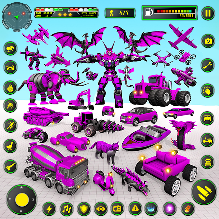 #9. Elephant Robot Car: Robot Game (Android) By: Mizo Studio Inc