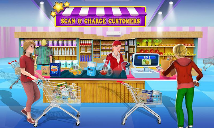 #5. Super Market Cashier Game (Android) By: Crazy Games Lab