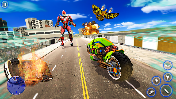 #2. Pigeon Robot Bike Transform 3D (Android) By: Betazin Games