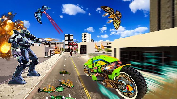 #9. Pigeon Robot Bike Transform 3D (Android) By: Betazin Games