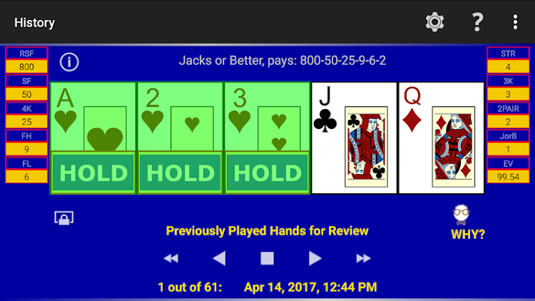 #6. Play Perfect Video Poker Lite (Android) By: PlayPerfect, LLC