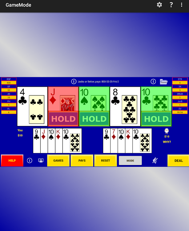 #10. Play Perfect Video Poker Lite (Android) By: PlayPerfect, LLC