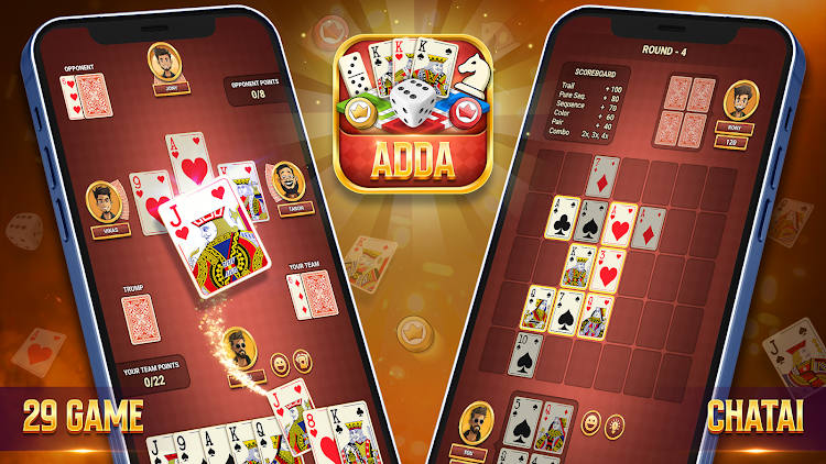 #2. ADDA 29 Callbreak Hazari Ludo (Android) By: Live Card Games