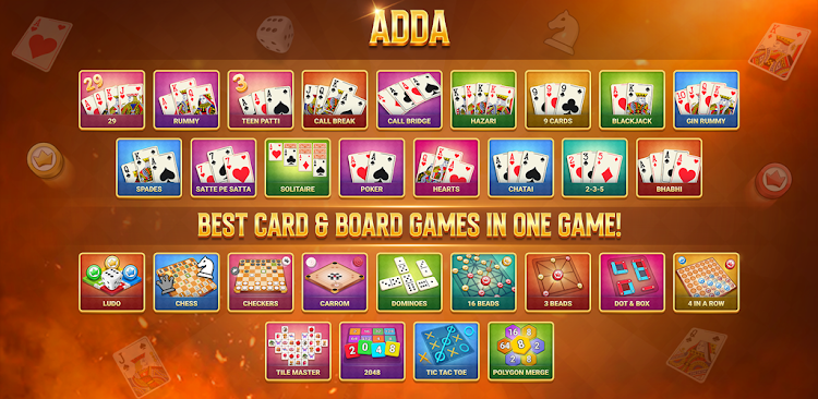 #1. ADDA 29 Callbreak Hazari Ludo (Android) By: Live Card Games