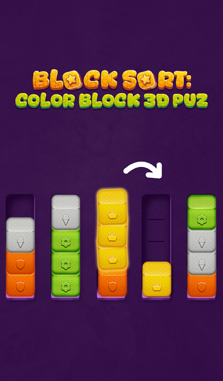 #1. Block Sort: Color Block 3D Puz (Android) By: Twitchtime Tech