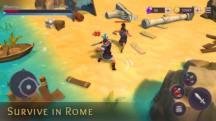 #1. Gladiators: Survival in Rome (Android) By: Colossi Games