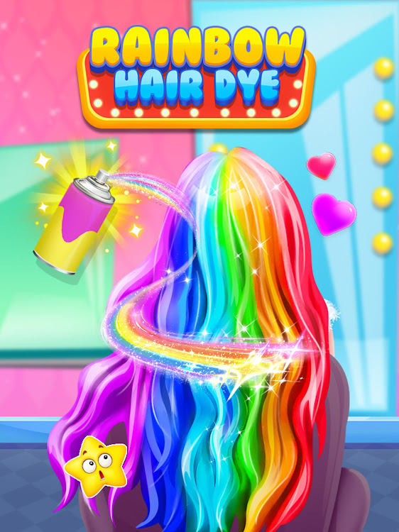 #1. Hair Dye - Rainbow Hair Salon (Android) By: Super Sweet Tales Studio