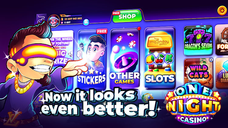 #1. One Night Casino - Slots 777 (Android) By: Moonday Games sp. z o.o.