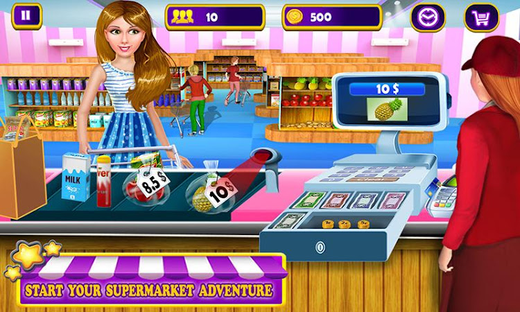 #1. Super Market Cashier Game (Android) By: Crazy Games Lab