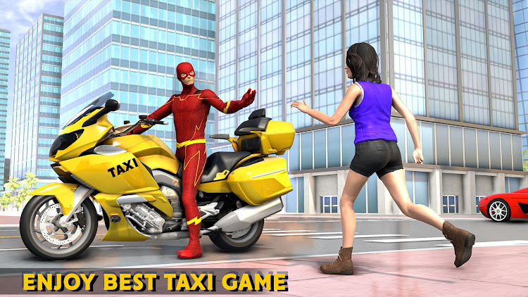 #1. Superhero Bike Taxi Bike Games (Android) By: Play 10