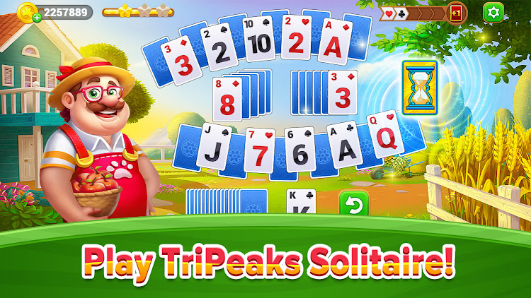 #1. TriPeaks Solitaire Old Farm (Android) By: mahjong connect