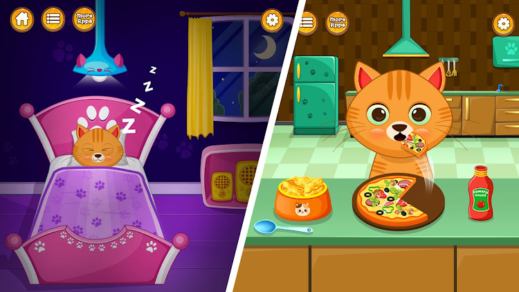 #1. Virtual cat pet care life (Android) By: Lion Roar