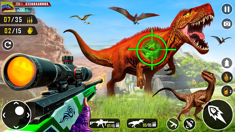 #2. Wild Dino Hunter 3D Gun Games (Android) By: microclip